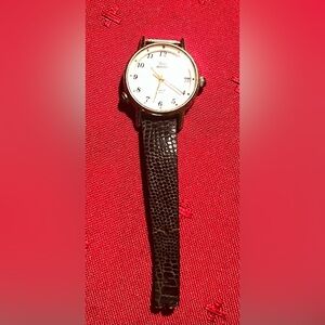 Vintage Ladies Timex Indiglo Gold-Tone White Dial Watch c1980s